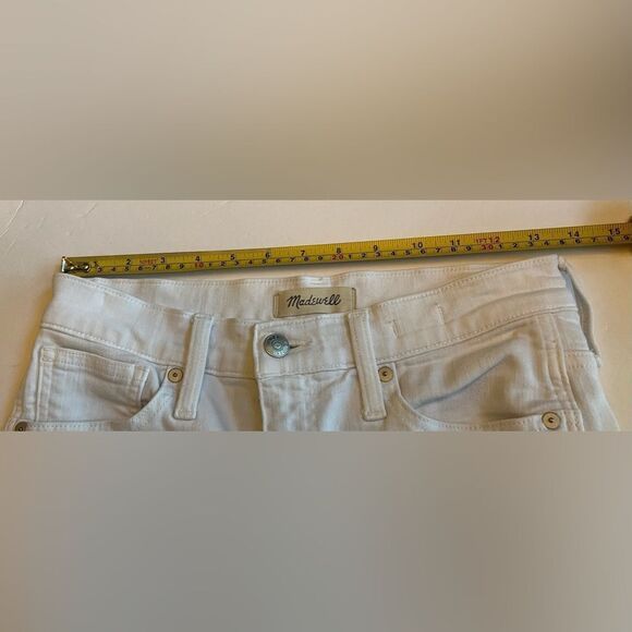 Madewell 10" High-Rise Skinny Jeans Sz 26 White Distressed Knee/Ankles - Picture 4 of 10